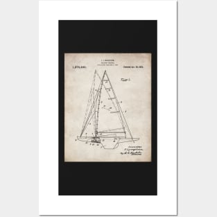 Sailing Yacht Patent - Sailor Lake House Decor Art - Antique Posters and Art